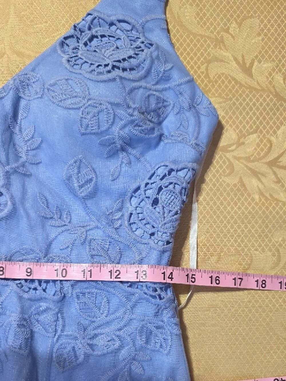 Premier Light Blue Lace Slip Midi Dress Size 8 - Picture 12 of 15